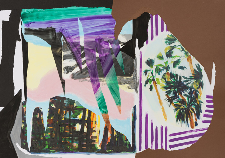 Couleur de peau, acrylique, papiers de couleurs, 65 x 92 cm, 2018