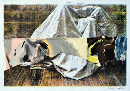 Protégé des intempéries 1, sérigraphie, peinture, 29,7 x 42 cm, 2019